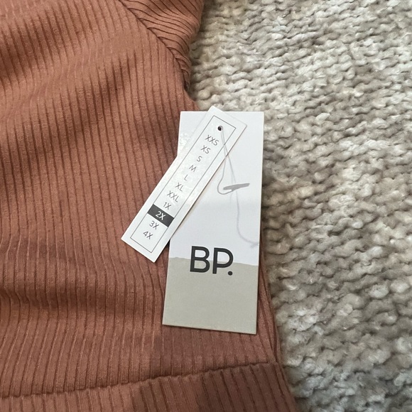 Nordstrom BP -Tie-Front Lettuce Edge Ribbed Mini Dress -Size: XL - New With Tags - Picture 5 of 6